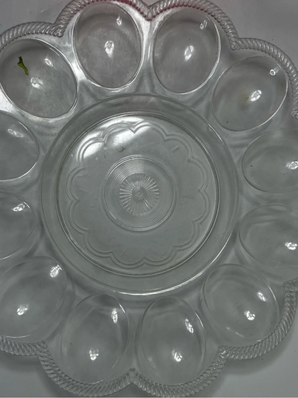 Clear and Pink Plastic Egg Tray Platter - Party Serving Tray